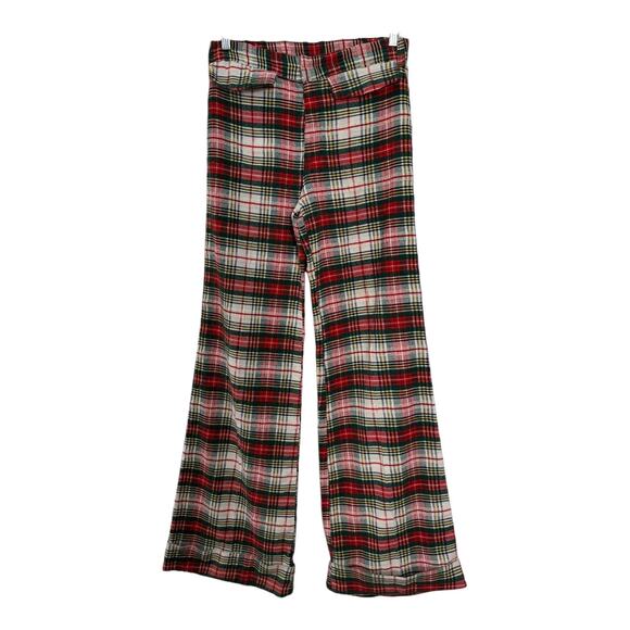 Vintage Handmade Red, Green Plaid high rise wide leg cuffed pants size medium - Picture 4 of 16